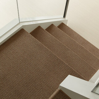 Xinjinngle cement stair steps self-adhesive step mat special non-slip carpet glue-free household wood high-end thickened silent customization upgraded loop velvet coffee color 75cm*24cm *3 upgraded glue-free bottom