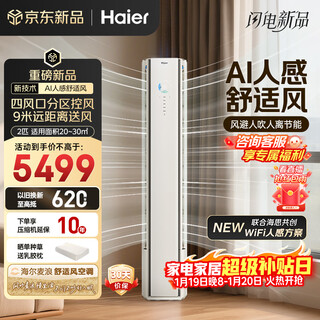 Haier air conditioner mailang comfort wind 2 hp new level energy efficiency frequency converter cooling and heating dual-row copper tube living room vertical cabinet national subsidy kfr-50lw/e2-1