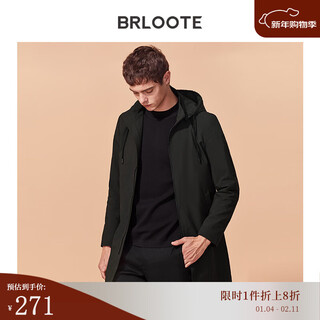 Brloote/brloote windbreaker men's autumn mid-length hooded casual windproof jacket military green 175/96a
