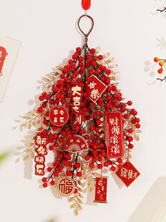 Xushansi 2026 horse new year decoration door pendant festive garland spring festival new year arrangement supplies happy tree pendant indoor fortune fruit pendant good luck/regular style