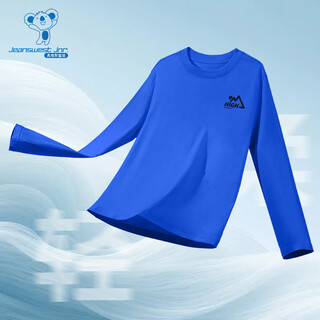 Jeanswest jeanswest large and medium-sized children's pure cotton round neck long-sleeved printed t-shirt 2026 spring new arrival versatile children's clothing top ju sapphire blue 268a 110 cm