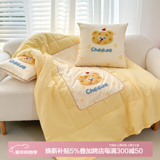 Ivy car pillow quilt dual-purpose office two-in-one nap blanket back pillow quilt air conditioner quilt cheese bear