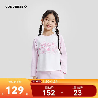 Converse girls' raglan sleeve long t2026 spring new moisture-absorbent breathable children's soft and comfortable top