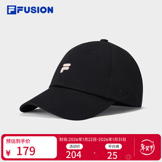 Fila fusion fila trendy brand couple's baseball cap 2025 autumn new casual sun hat sports hat dark black-bk xs