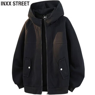Inxx (inxx) inxx street simple and atmospheric windproof cardigan sweatshirt men's spring and autumn fashion new comfortable casual jacket black 2xl recommended 150-170jin jin equals 0.5 kg
