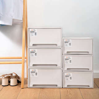 Yusenyi shoe box drawer-type dust-proof thickened plastic color storage box for men's and women's shoes multi-layer free combination shoe cabinet 3 pieces 28x36x16.6cm