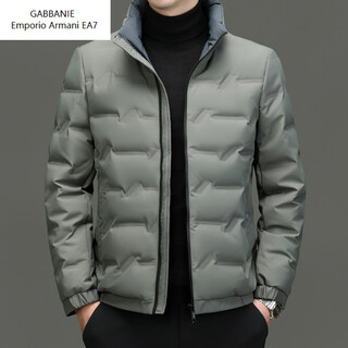 Emporio armani ea7 armani 2026 winter new down jacket men's casual short style trendy brand warm stand-up collar top clothes men's white duck gray green m