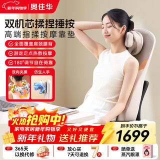 Aojiahua massage pad, shoulder, cervical spine, waist and back, chair cushion, whole body multi-functional hot compress, office sedentary massage instrument, birthday gift for parents, boyfriend and girlfriend, new year's day 1305 gray
