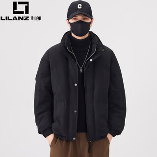 Lilanz 90 Белая куртка на утином пуху, мужская новая зимняя куртка 2025 года с воротником-стойкой, утолщенная повседневная теплая высококачественная куртка из двух частей, черная m 90-115jin jin равна 0,5 кг