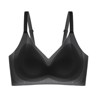Yalu women's bra for middle-aged and elderly people, comfortable, light and breathable underwear, seamless push-up anti-sagging, wire-free soft bra, black l recommended 100-120jin jin equals 0.5kg