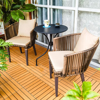 Tuxingtianxia balcony woven rattan chair three-piece set small table and chair coffee table rattan back chair bed and breakfast hotel leisure tea table and chair combination