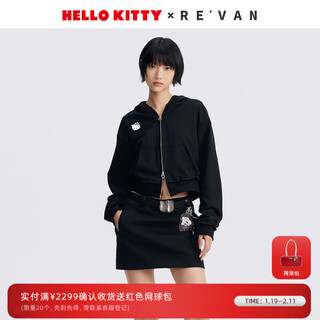 Re van rui fan's new hello kitty removable bow sweatshirt set rl72403150 black xs /34