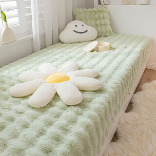 Fantasy bay window cushion window sill cushion princess style cushion bay window sill bedroom plush blanket sandwich style 1300g bubble pp cotton sandwich~cream white 60x180cm