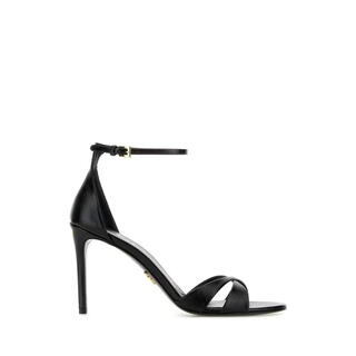 Prada ss26 light luxury women's black leather sandals black 20 | 38 it