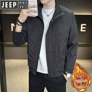 Jeep jeep men's jacket cotton thickened autumn and winter 2026 new stand collar jacket men's casual warm cotton clothes men's 8852 cotton black cotton thickened xl 130-145jin jin is equal to 0.5 kg