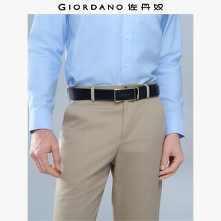 Giordano belt men's business brand printed alloy automatic buckle two-layer cow leather belt for men 01135652 09 black 99cm