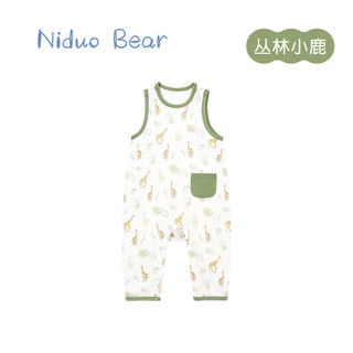 Nido bear summer new baby jumpsuit baby clothes short-sleeved vest men's and women's pajamas bamboo fiber jungle deer 66cm