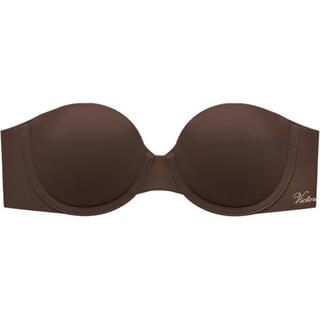 Victoria's secret new year's gift solid color push-up thin underwired comfortable tube bra women's 33f6 dark brown - thin one size 75d
