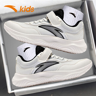 Anta children's sports shoes official flagship 2026 new mesh breathable casual white white running shoes for 6-12 years old, white 34 / foot length 21.5cm