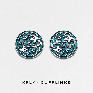 Kflk (kflk) new national style biwing double flying bird cufflinks men and women's sleeve studs shirt french cuff buttons cufflinks peacock blue-biwing double flying bird-cufflinks