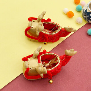 Neilian sheng children's shoes descendants of the dragon year of the dragon zodiac limited baby shoes new year shoes boys and girls cotton shoes red 13 free size inner length cm_16 size