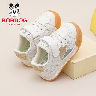 Bobdog children's shoes for boys 2026 spring versatile casual shoes comfortable baby shoes for girls functional shoes for toddlers milky white/light gold 23 suitable for feet 13.9cm long