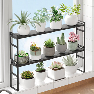 Fantasy kitchen ultra narrow shelf window sill kitchen utensils double-layer gap artifact window shelf small partition cabinet top 15cm wide sheet metal telescopic style + white adjustable foot basket single pack