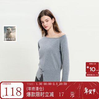 Sancai 2026 spring new style inclined collar long-sleeved sweater pullover sweater top base layer rock gray xs 150/76a