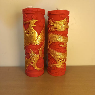 Yusenyi wedding candles, wedding candles, dragon and phoenix three-dimensional candles, wedding room layout decorations, photo-taking wedding candlesticks, gilt dragon and phoenix wedding candles