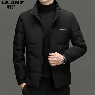 Lilang shopping mall men's stand collar short down jacket winter new business casual thickened warm white duck down jacket black m 170