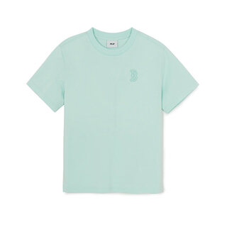 Mlb children's official boys and girls embroidered logo vitality and cool simple round neck short sleeve t-shirt 26th spring new product light mint color 110 cm