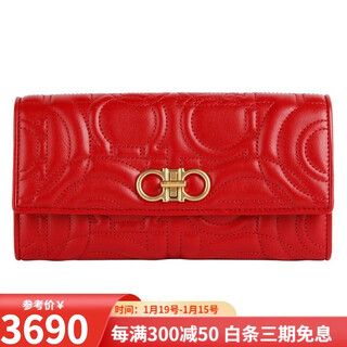 Ferragamo women's fashion long wallet wallet 0695474 22-d334 gift red