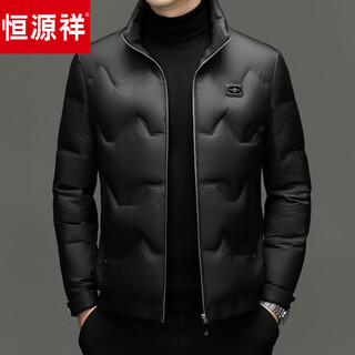 Hengyuanxiang 2026 new down jacket middle-aged men's casual short winter warm jacket black s 165