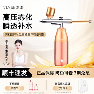 Vlvee medidor de inyección de oxígeno medidor de hidratación para el hogar nano pulverizador salón de belleza pistola pulverizadora portátil de mano regalo de cumpleaños de alta presión regalo práctico para novia edición exclusiva inyección de oxígeno champán dorado rejuvenecimiento de la piel + ajuste de 2 niveles + sincronización inteligente