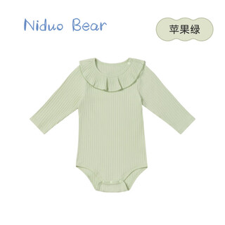 Nido bear children's onesie summer new baby coverall newborn baby girl romper suit pure cotton harness apple green 73cm