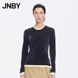 Jiangnan buyi (jnby) shopping mall same style 26 spring new t-shirt slim round neck long sleeve 5q2115300 417/dark navy s