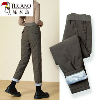 Woodpecker (tucano) down pants women's outer wear 2026 new winter - 40 degrees extreme cold northeast harbin cold-proof women's cotton pants army green 29 116-124 jin jin equals 0.5 kg