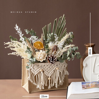Beihua xishe dried flowers hand-woven sack set photography sample room natural bouquet decoration diy pendulum woven sack + three autumns in one day floral dry flower bag