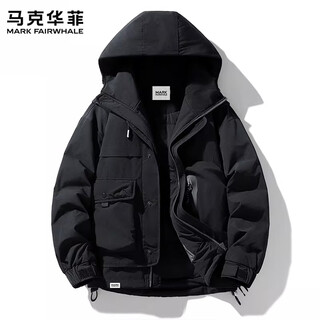 Mark fairwhale hong kong style retro casual down jacket men's 2026 spring new warm and comfortable thickened anti-cold tide brand top black 85% white duck down m recommended 105-120 jin jin equals 0.5 kg