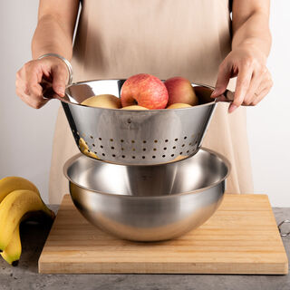 Ronghua vegetable washing basket fruit washing basket drain basin round leak basin drain basket light drain basket + light dish basin