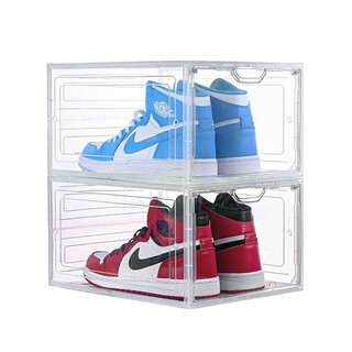 Pupan transparent shoe box is open aj magnetic absorption artifact dormitory shoe cabinet dustproof thickened plastic folding box welfare impulse transparent shoe box 1 piece 33.5x25x18cm