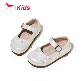 Red dragonfly girls shoes 2026 spring new children's shoes girls baby soft sole dance princess shoes baby girls small leather shoes beige 34