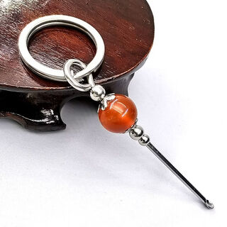 Yong huan new ear digging handmade stainless steel adult high-end portable simple ear digging spoon ear digging durable 2025 new style red agate style