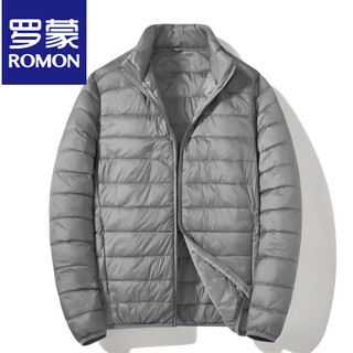 Romon Легкий пуховик мужской, новинка 2025 года, 90, короткий белый утиный пух, портативный, тонкий, в корейском стиле, повседневная теплая мужская куртка, серый m