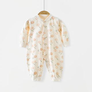 Garden city baby jumpsuit autumn and winter soft velvet cotton warm baby girl's folio newborn home clothes pajamas base beige color weight about 250g 18-22 degrees can be worn alone 100cm cm 14-16kg, fat baby can choose one size larger