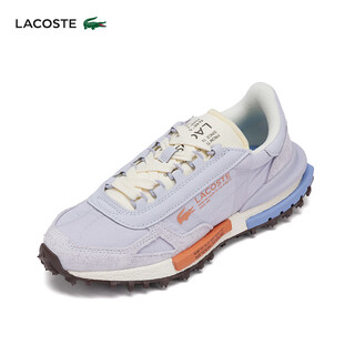 Lacoste french crocodile women's shoes 26 spring new contrasting color stitching sports casual shoes | 51sfa0175 amj/light blue/orange 36 3.5