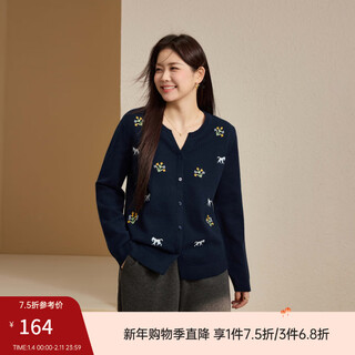 Slim and beautiful, gentle and versatile sweater, plus size women's age-reducing top for fat mm 2025 autumn new style 3612 navy blue 3xl