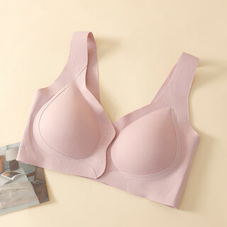 Yalu women's bra for middle-aged and elderly people, seamless, breathable, front-buttoned, beautiful back, anti-sagging, soft, wire-free bra, orchid smoke color m (70-85jin jin equals 0.5kg)