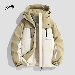 Guirenniao chaqueta acolchada de algodón para hombre en invierno 2026 nueva chaqueta acolchada de algodón cálida y engrosada, abrigo de invierno, chaqueta acolchada de plumas suelta y versátil para hombre, moda caqui m