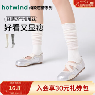 Hot wind 2025 spring new women's ultra-thin calf socks cover 04 white 1 pair one size